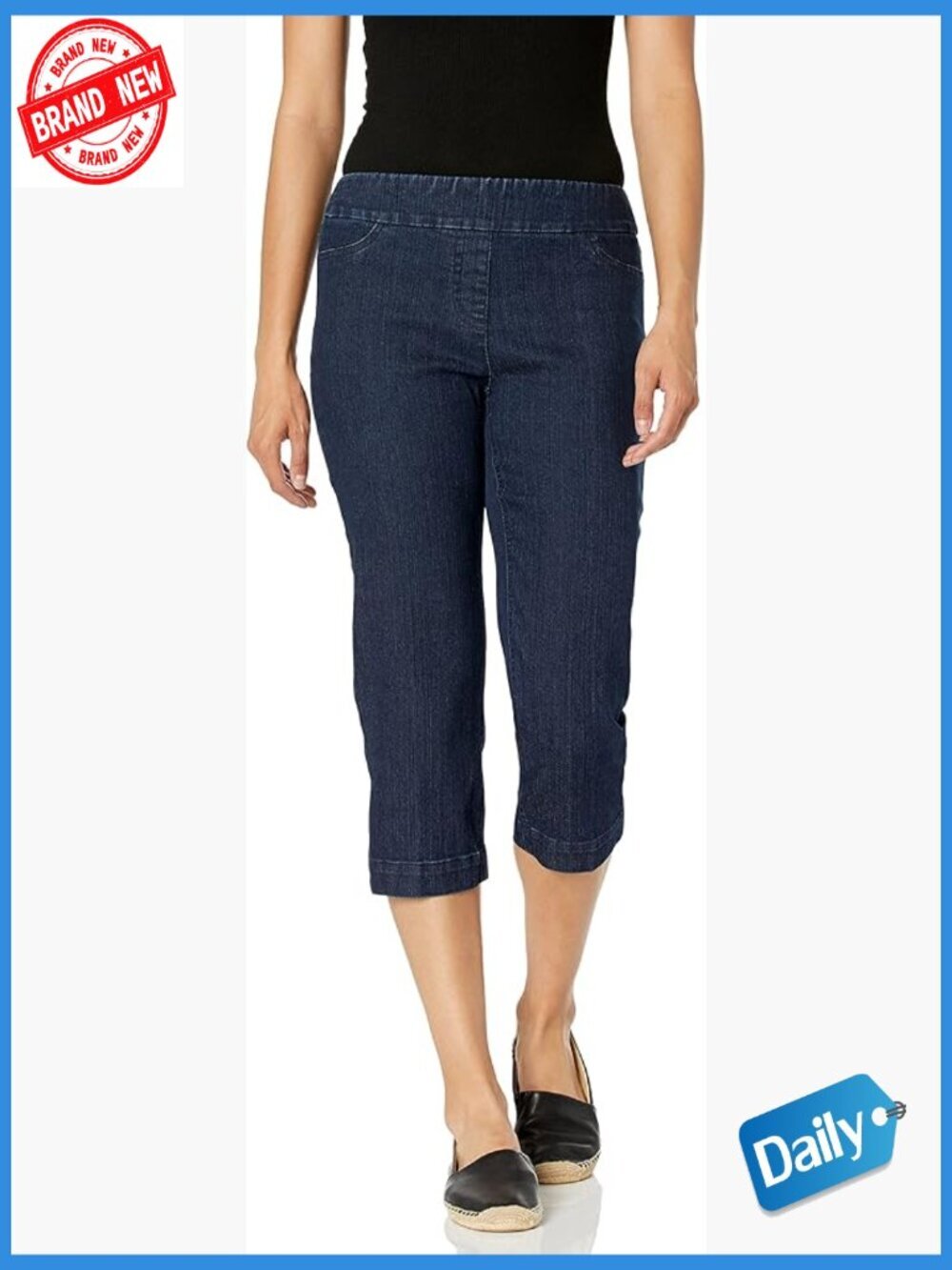 Women's Straight Leg Pull On Capris with Tummy Control